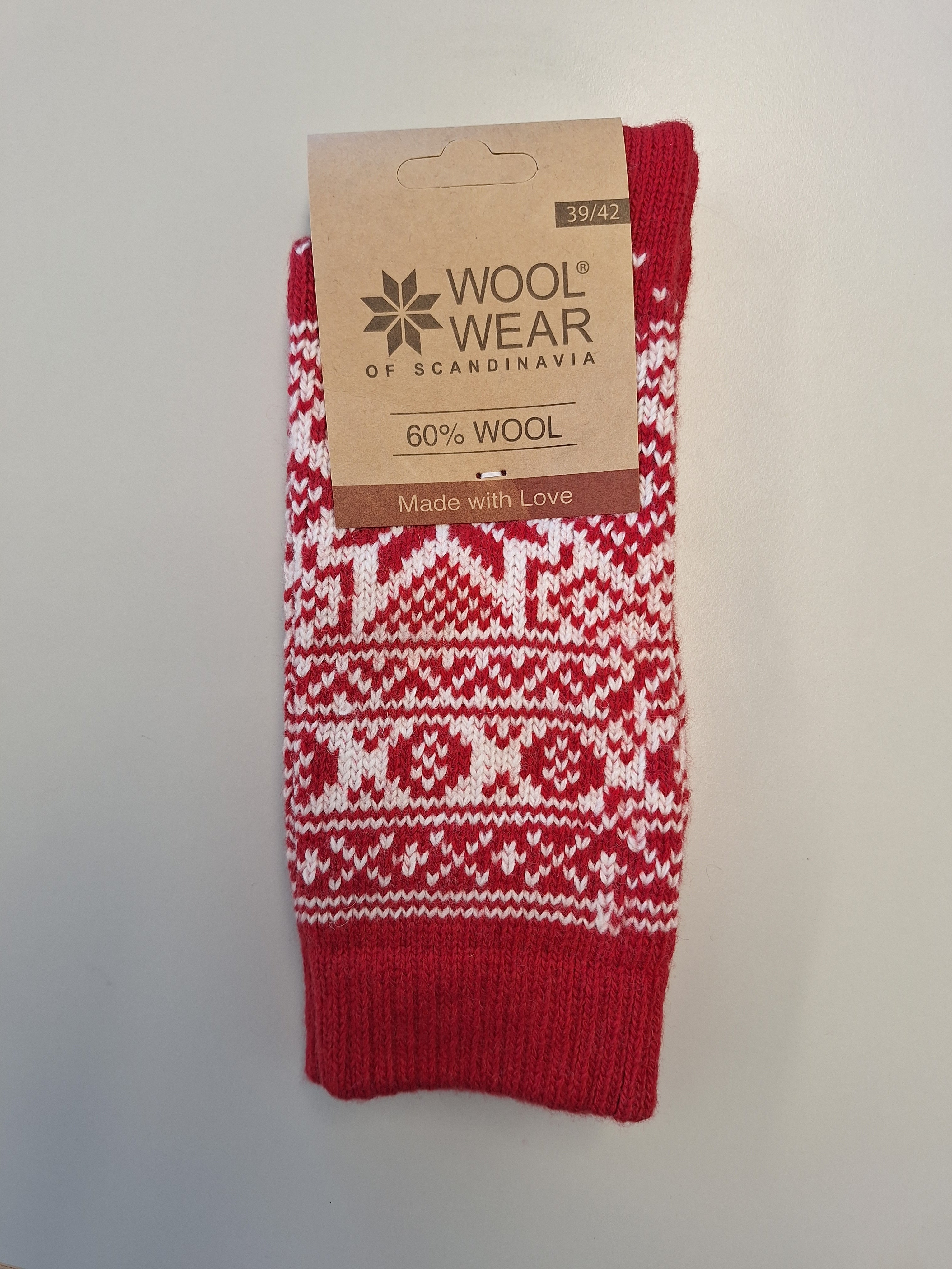 50 - Red Snowflake - 60% Wool