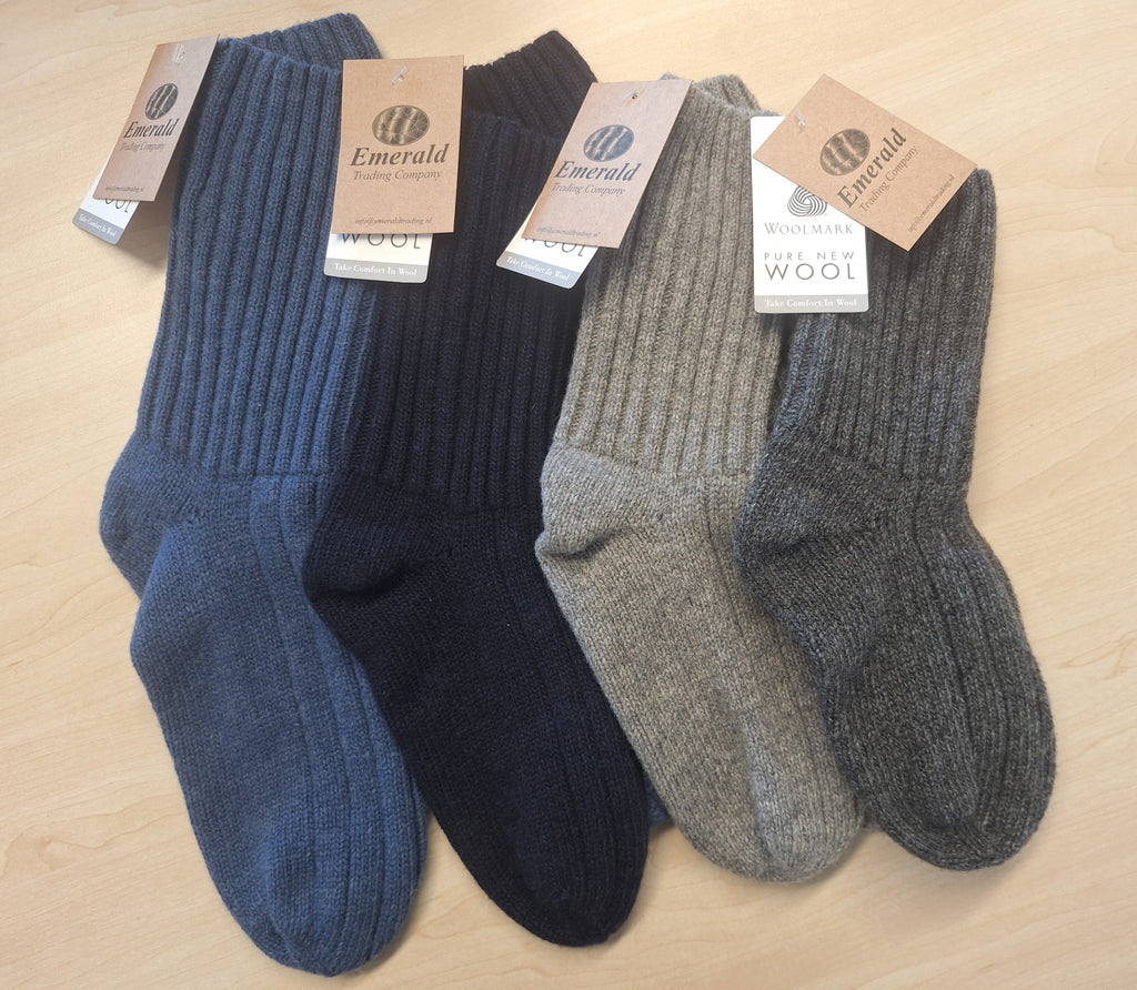 Riga 100% Wool Socks - Navy, Antracite, Grey, Mid Blue, Navy