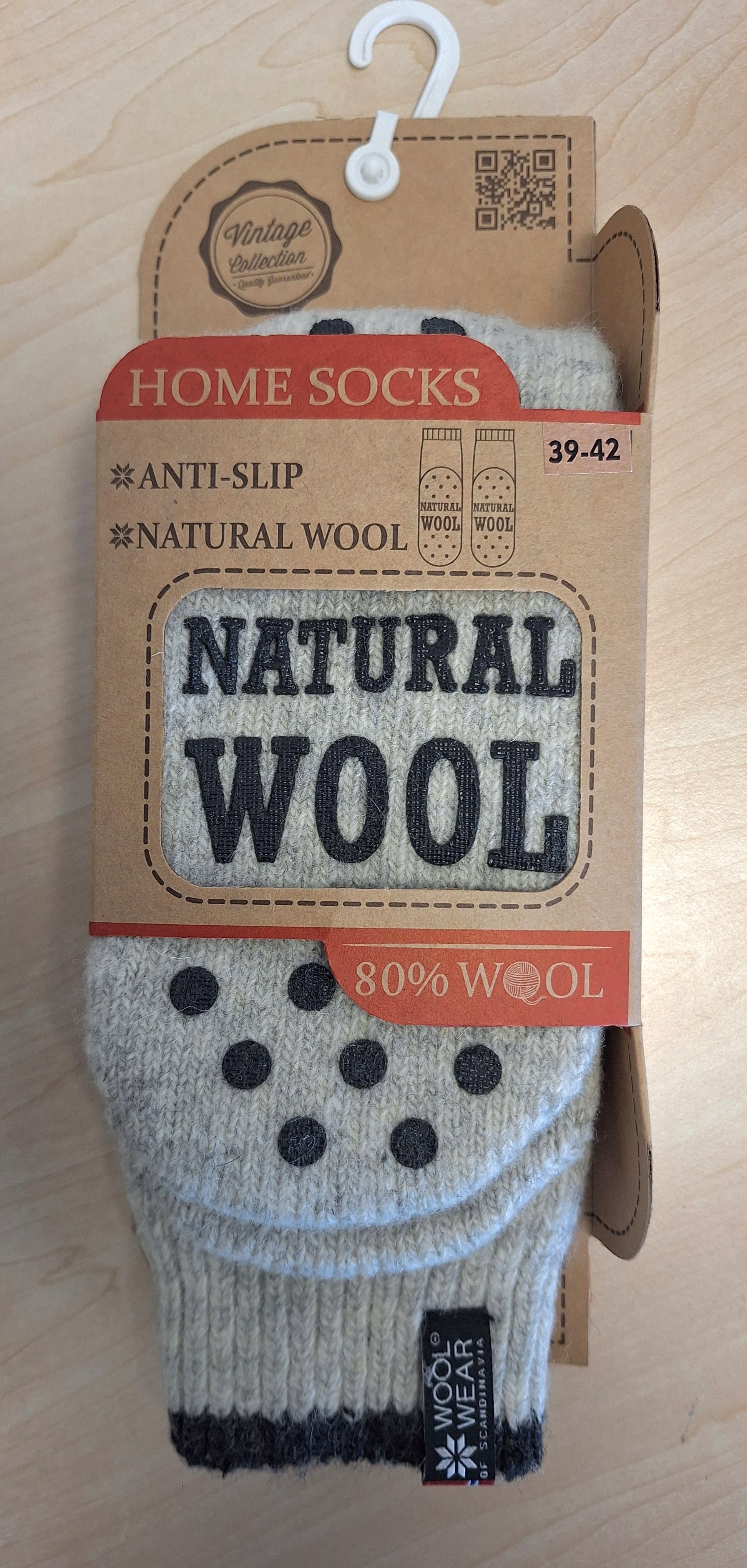 41 - Eskimo Anti-Slip - Ecru Socks - 80%Wool