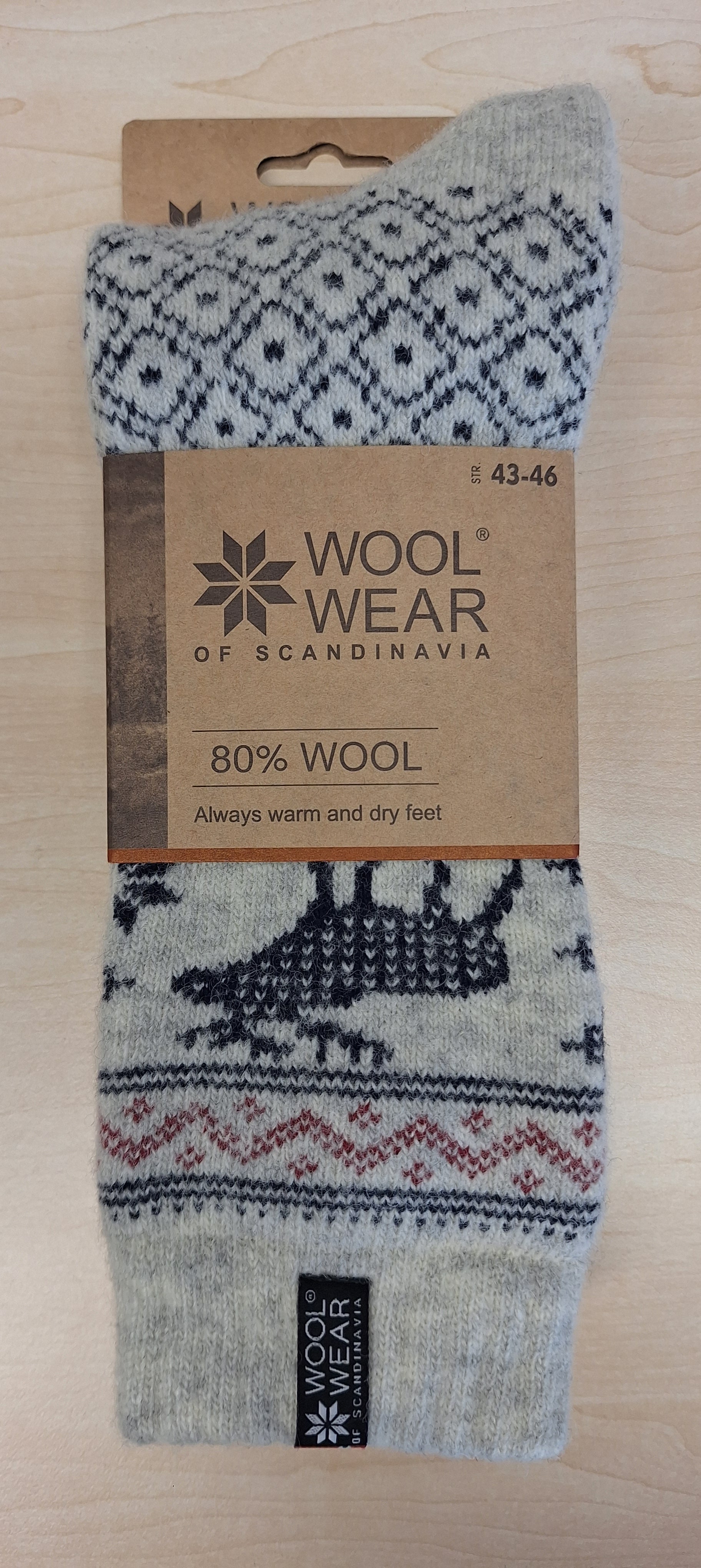 100 - Moose - Ecru Socks - 80%Wool