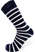 26 - Navy/white stripes Merino Socks