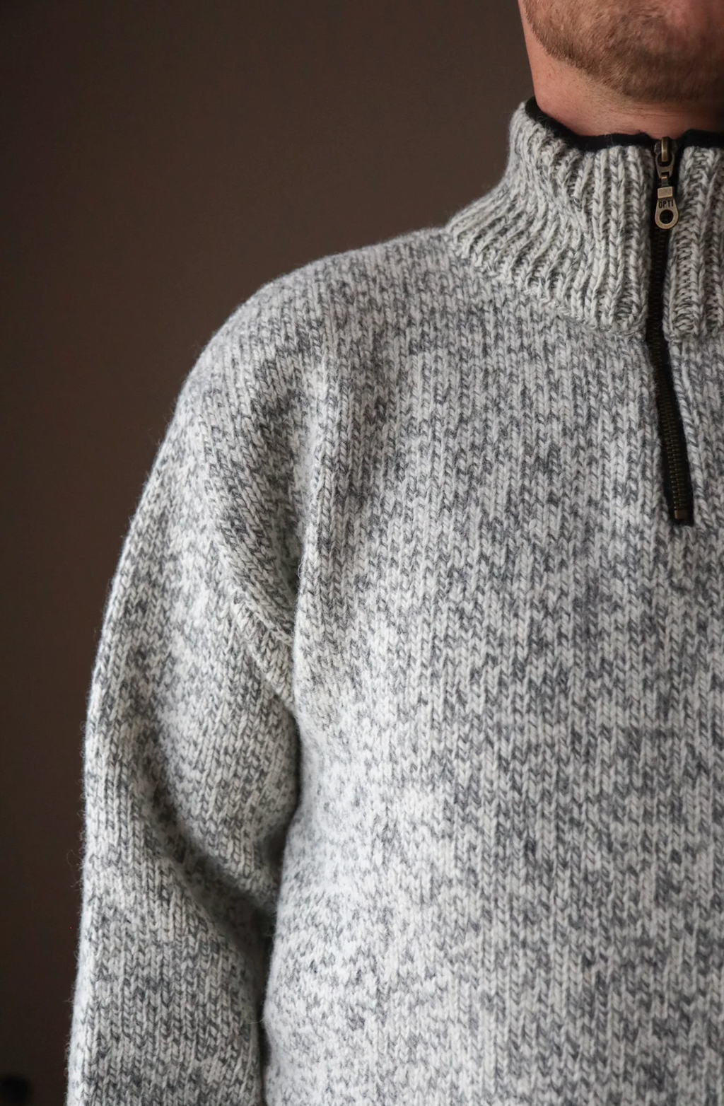 4100-03 Grey/Ecru 1/2 Zip