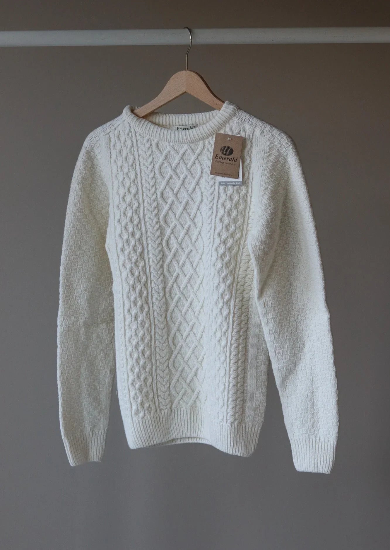 Arran Cable Fisherman Sweater - Woolwhite