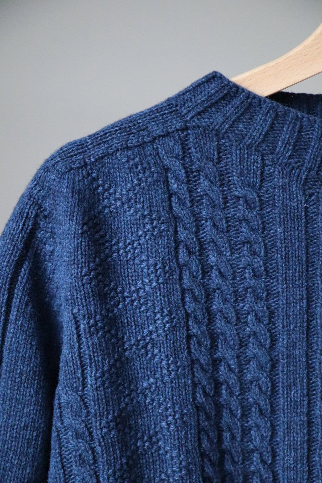 Hoorn Cable Fisherman Sweater - Marine Blue