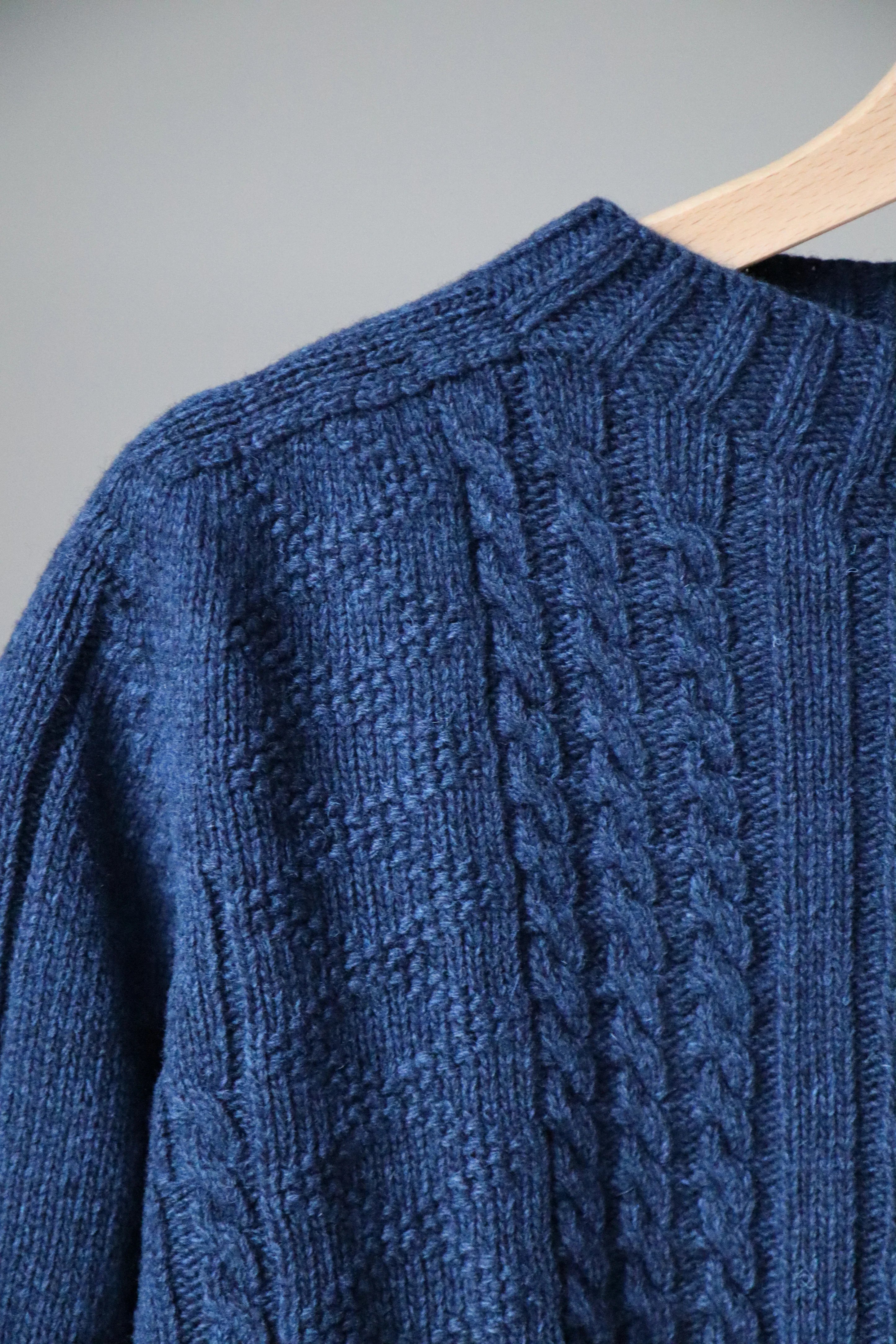Hoorn Cable Fisherman Sweater - Marine Blue