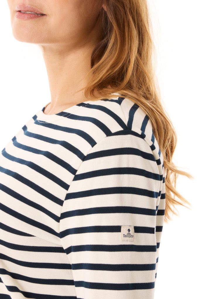 Mousqueton Breton Stripe Marinella (285g Cotton) - Ecru/Navy (Womens/Unisex Fitted)