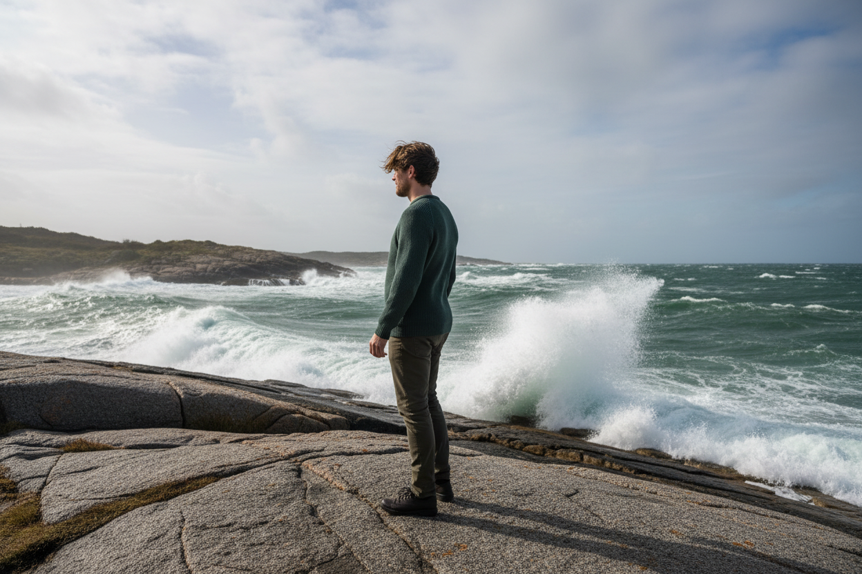 Jurmo Pine Green bij de rotsen - realistisch